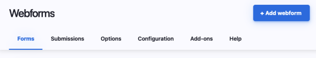 Webforms screen shot