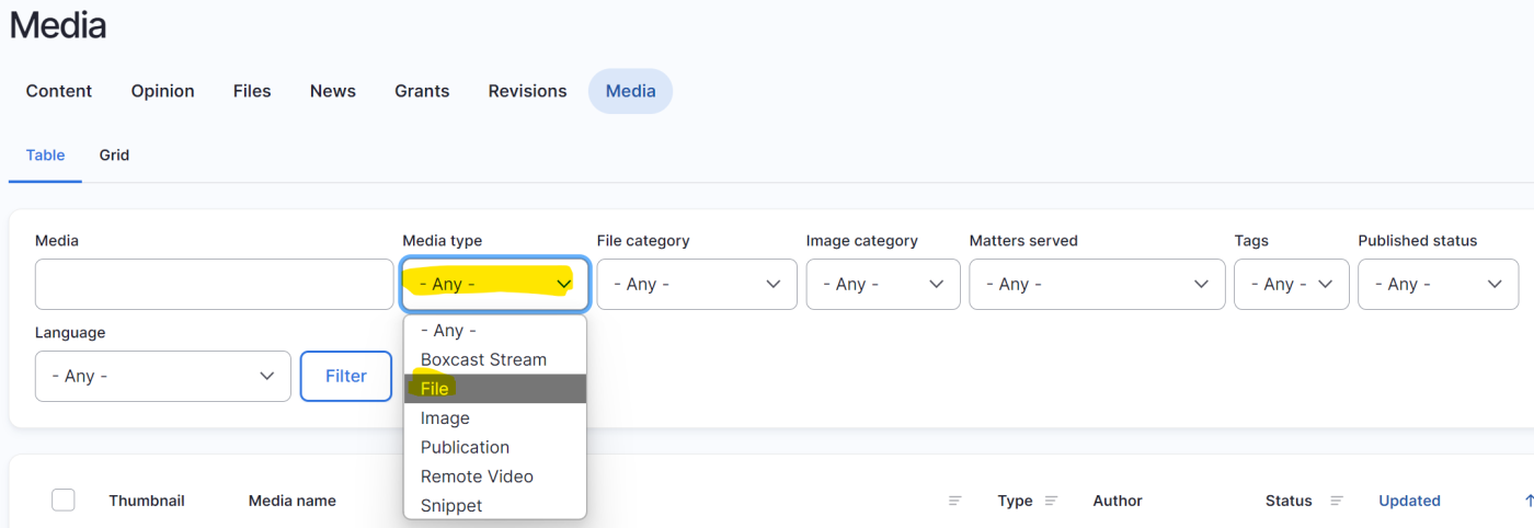 Media-Type-File Screen Shot