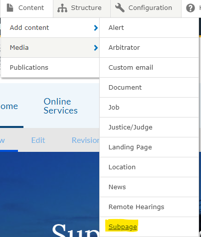 Subpage Superior Court of California County of Orange