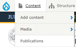Content dropdown menu
